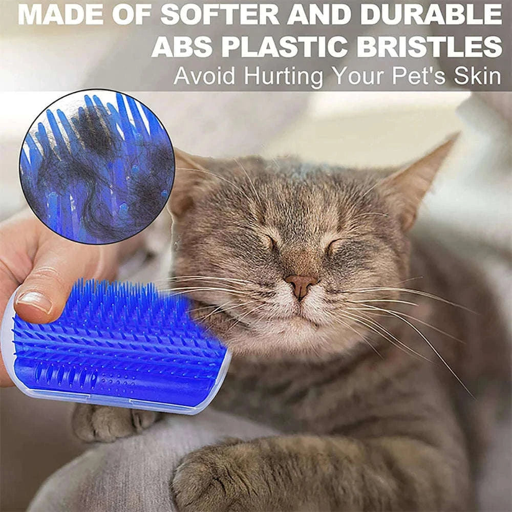 Massage Cat Corner Brush for Self-Grooming and Shedding Control-GRAY
