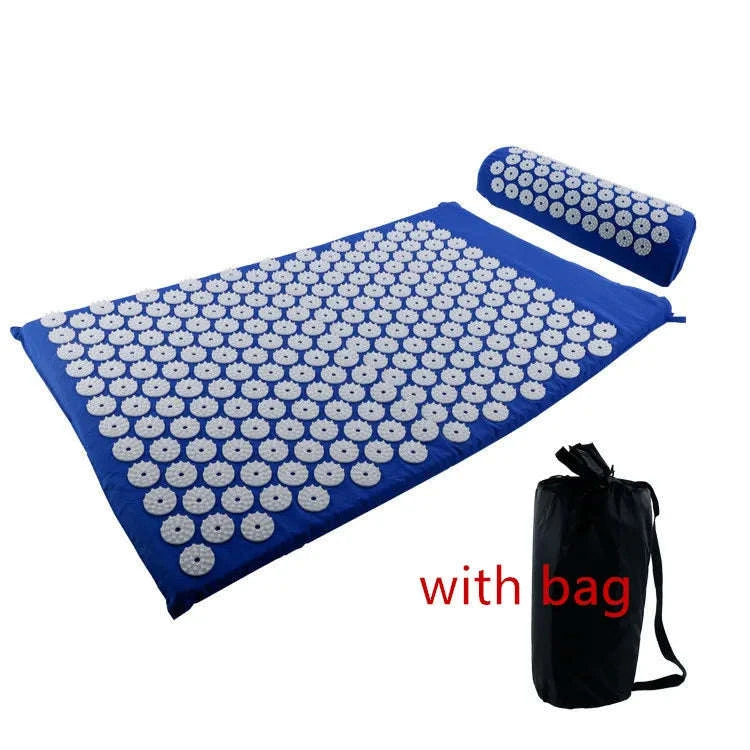 Massager Yoga Mat Cushion Acupressure Set-green set with bag