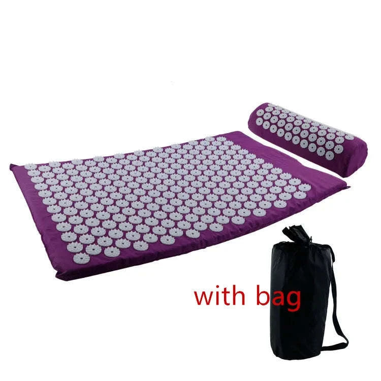 Massager Yoga Mat Cushion Acupressure Set-green set with bag