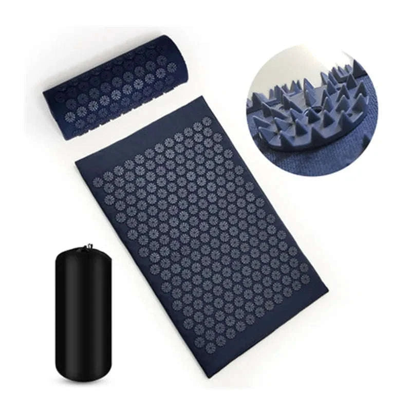 Massager Yoga Mat Cushion Acupressure Set-green set with bag