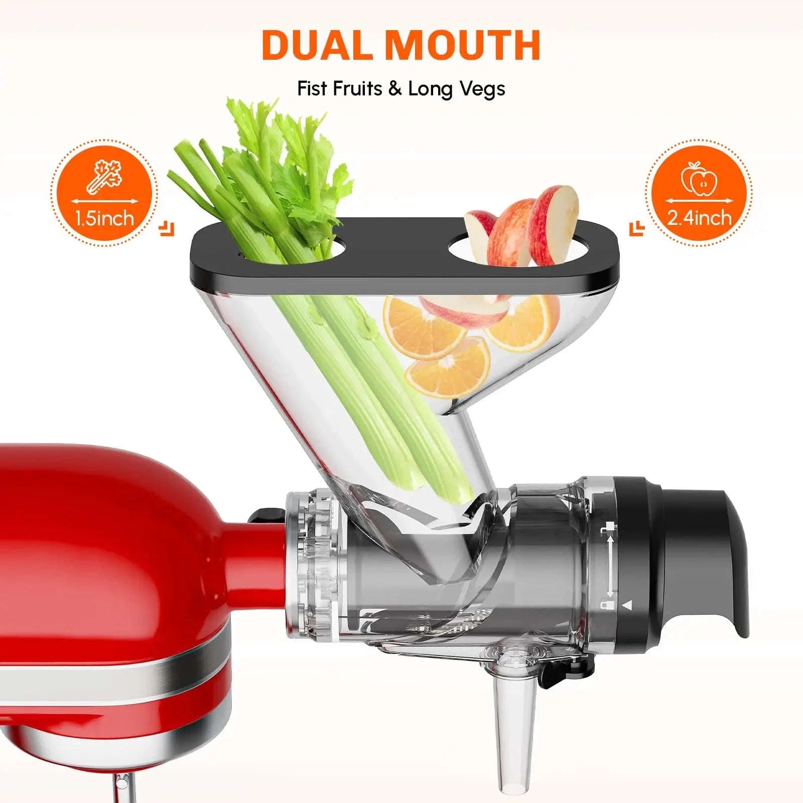 Masticating Juicer Attachment for KitchenAid Stand Mixer-Black / United States