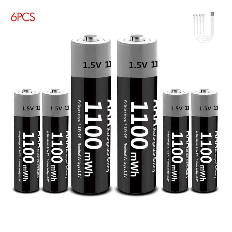 MATOV USB Rechargeable AA & AAA Li-ion Batteries-USB AA 3400mWh 2PC / 1.5V