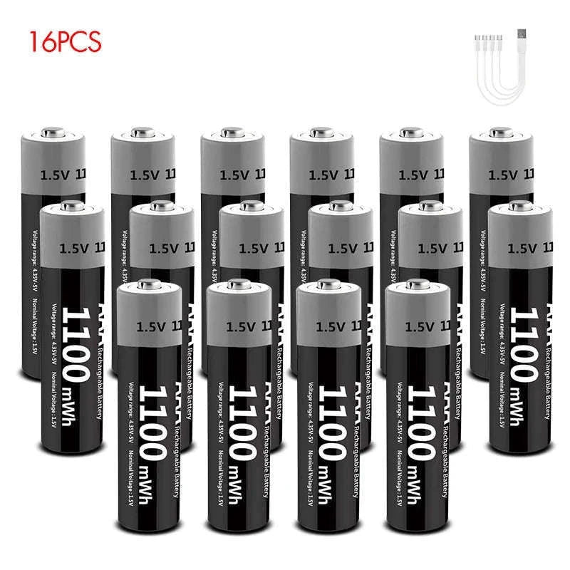 MATOV USB Rechargeable AA & AAA Li-ion Batteries-USB AA 3400mWh 2PC / 1.5V