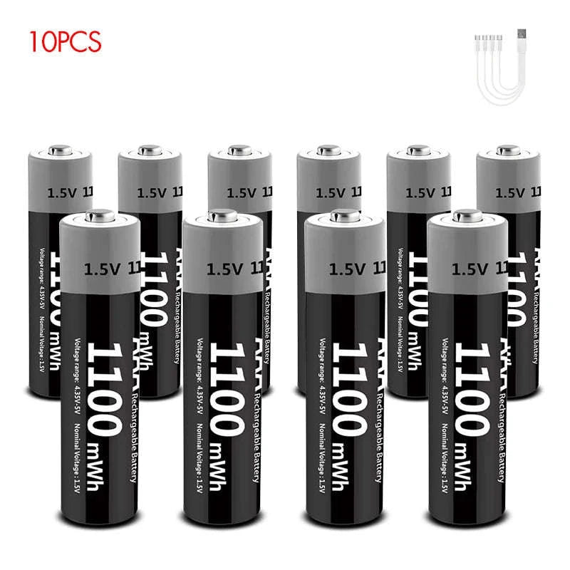 MATOV USB Rechargeable AA & AAA Li‑ion Batteries-USB AA 3400mWh 2PC / 1.5V