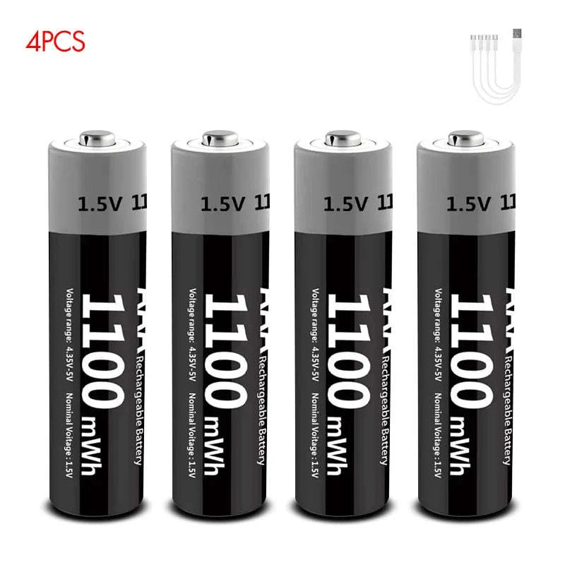 MATOV USB Rechargeable AA & AAA Li‑ion Batteries-USB AA 3400mWh 2PC / 1.5V
