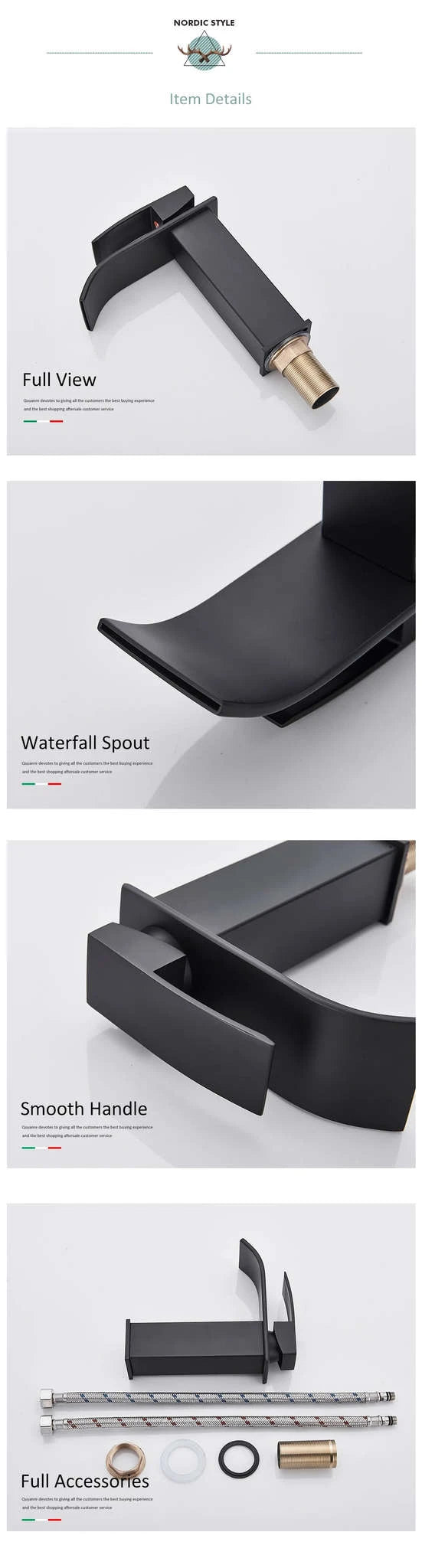 Matte Black Waterfall Basin Faucet – Single Handle Bathroom Mixer-High-Chrome / Mexico