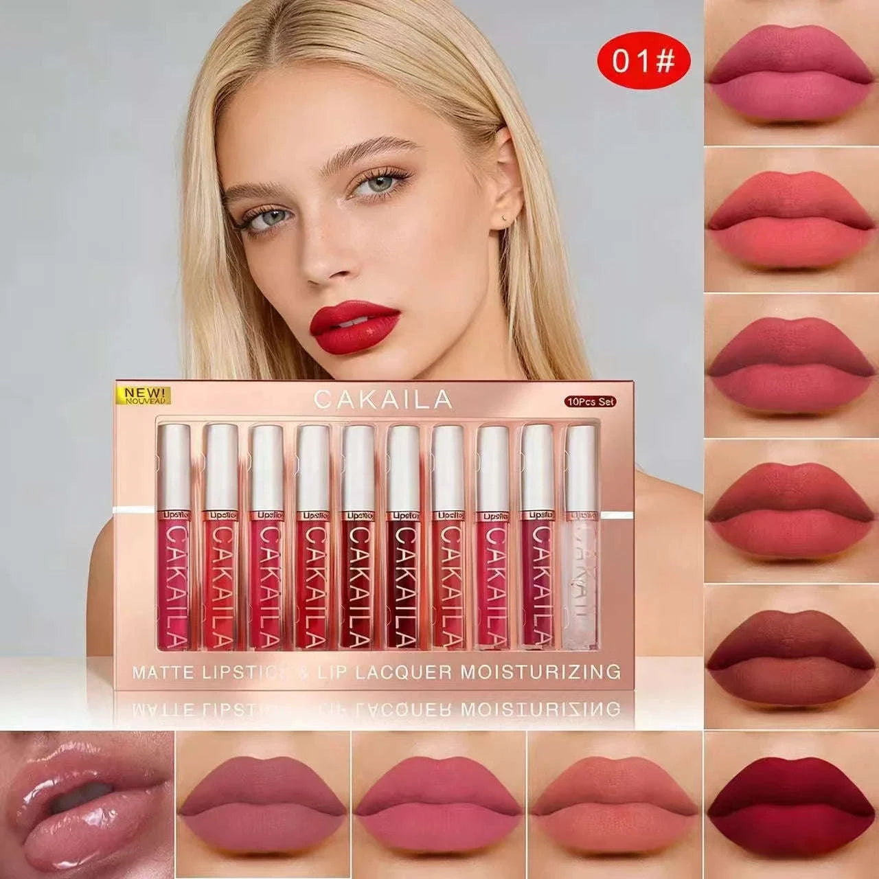Matte Liquid Lipstick Set – 10pc Waterproof Velvet Lip Colors-02 / United States