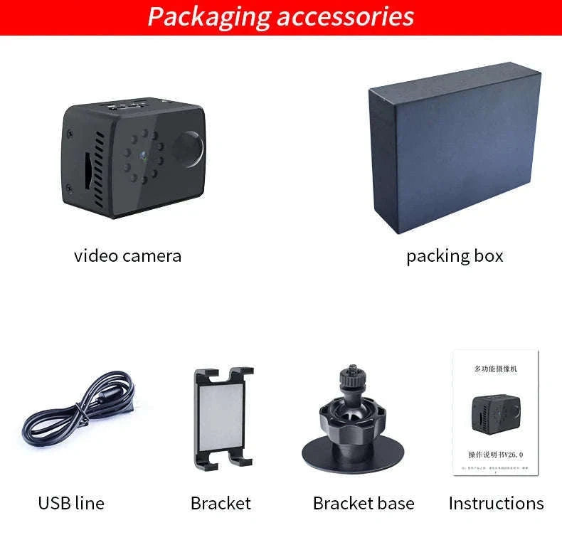 MD20 Mini Camera 1080P HD Camcorder with Night Vision-1080P Cam / Standard(No TF Card)
