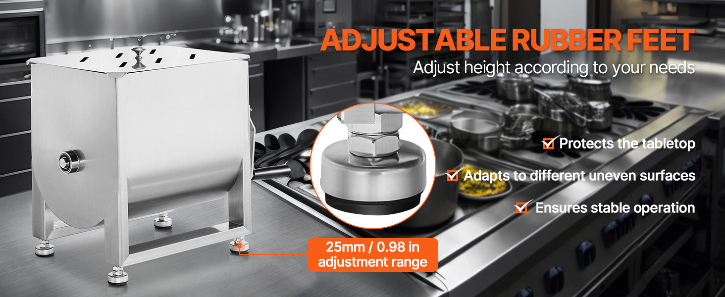SucceBuy Manual Meat Mixer 10-60L Tank Meat Processing Equipment(Mixing Max 60LBS ) with Lid Handle Gear Reducer Hand Mixer