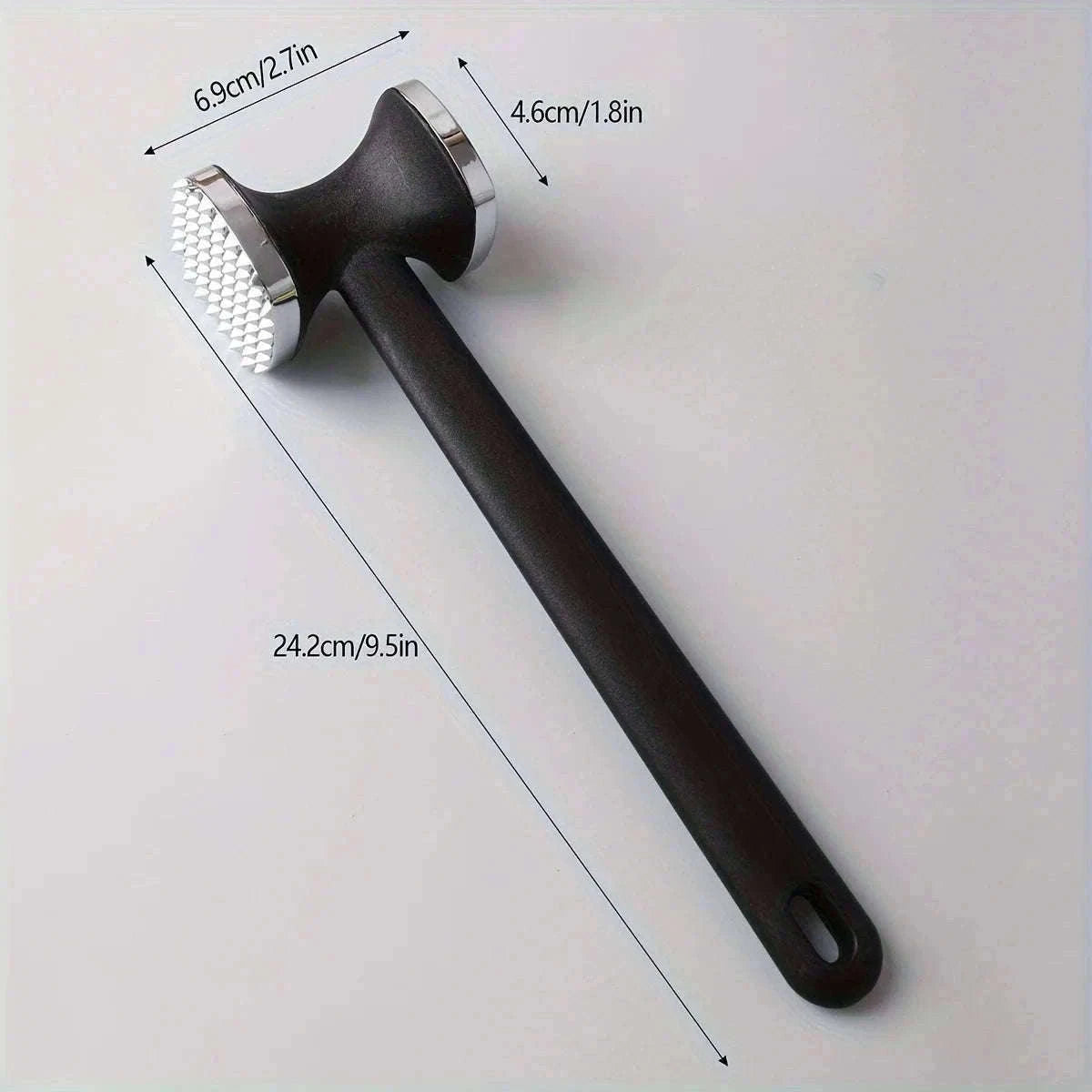 Meat Tenderizer Hammer with Rubber Grip for Easier Prep-black
