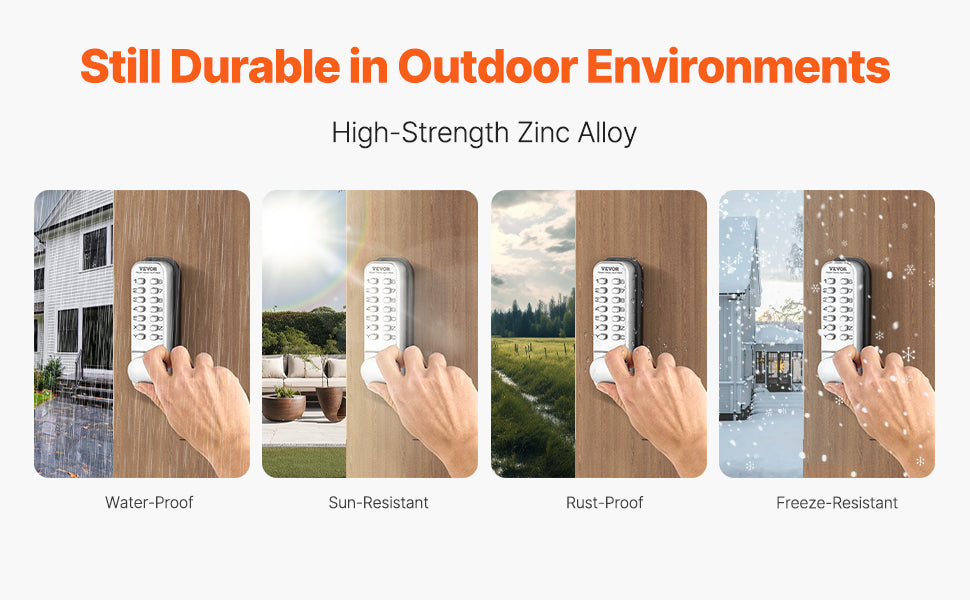 Mechanical Keyless Entry Door Lock with Auto Lock & Keypad