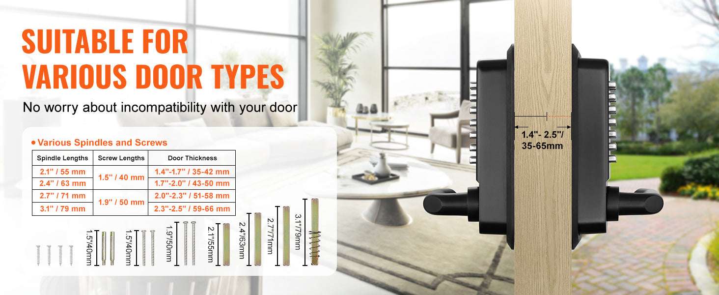 Mechanical Keyless Entry Door Lock with 14-Digit Keypad-Double-Sided Lock / CZECH REPUBLIC
