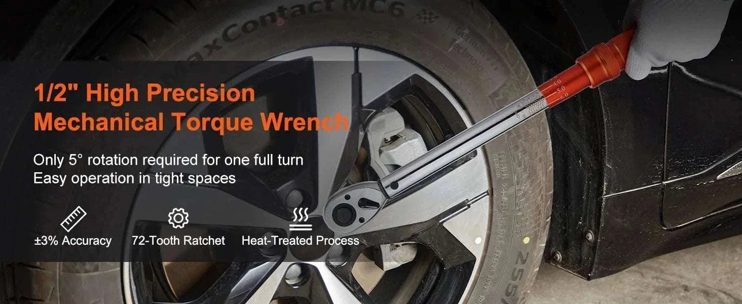 Mechanical Torque Wrench Set 1/4 3/8 1/2 Drive ±3% Precision-