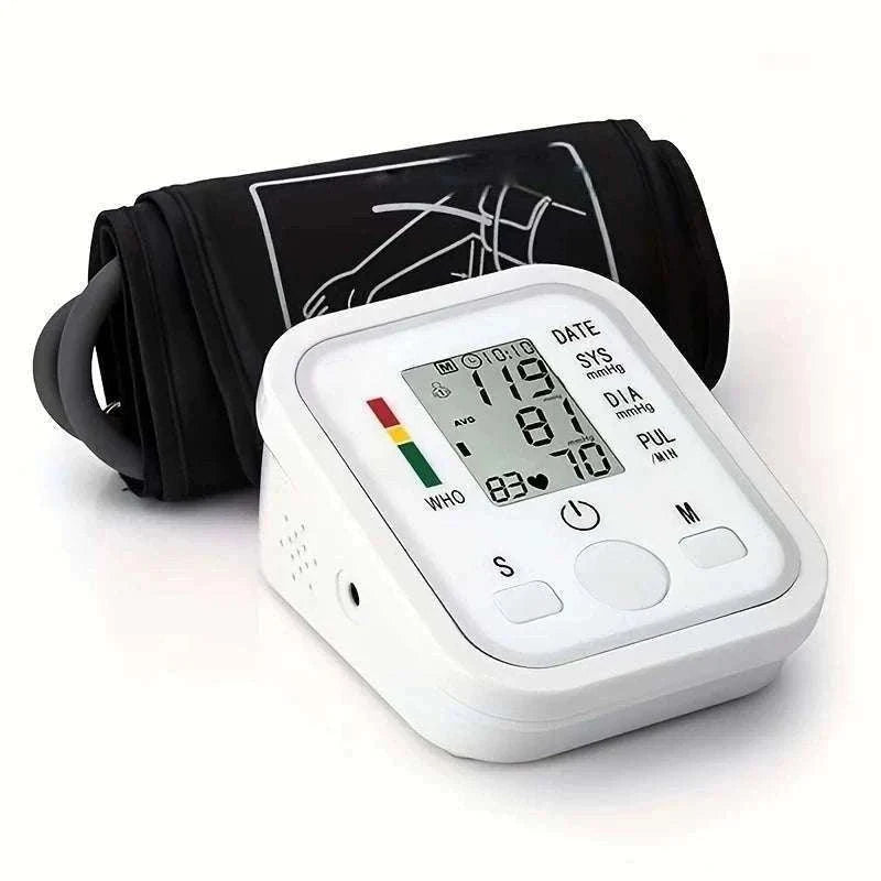 Medical Arm Blood Pressure Monitor with Digital Gauge-White