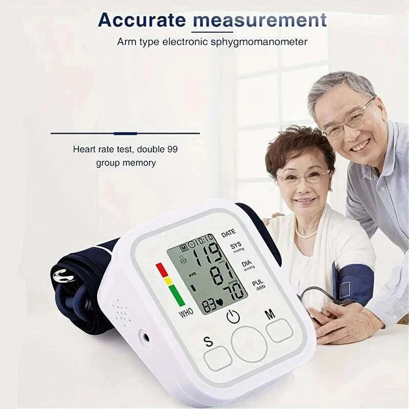 Medical Arm Blood Pressure Monitor with Digital Gauge-White