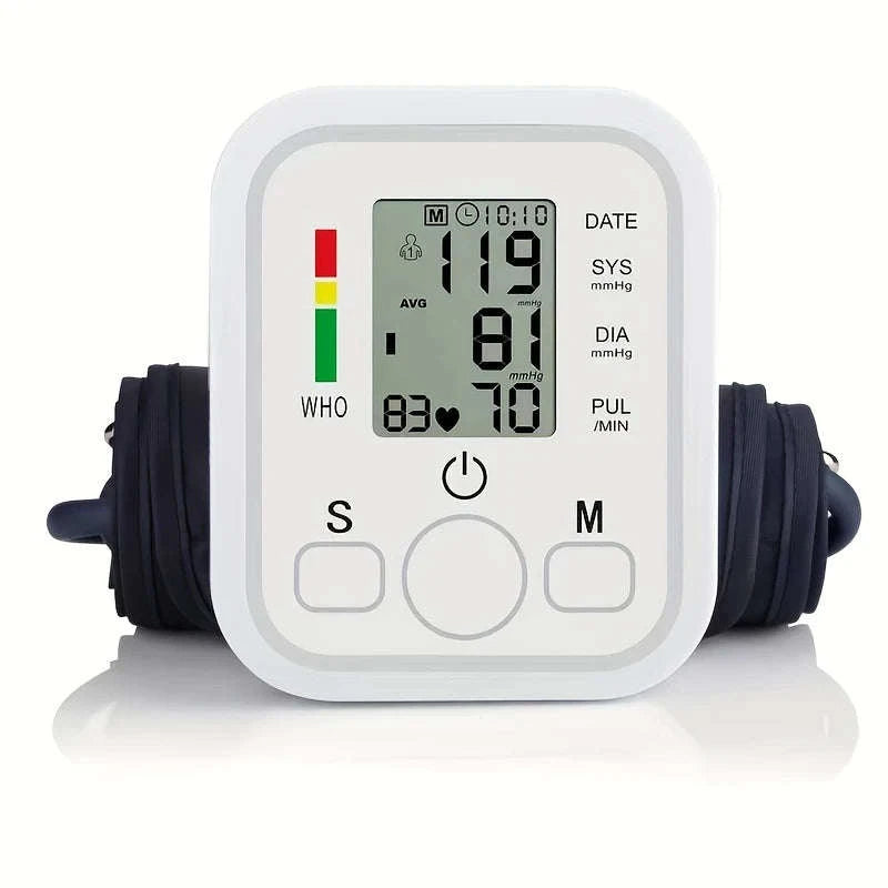 Medical Arm Blood Pressure Monitor with Digital Gauge-White
