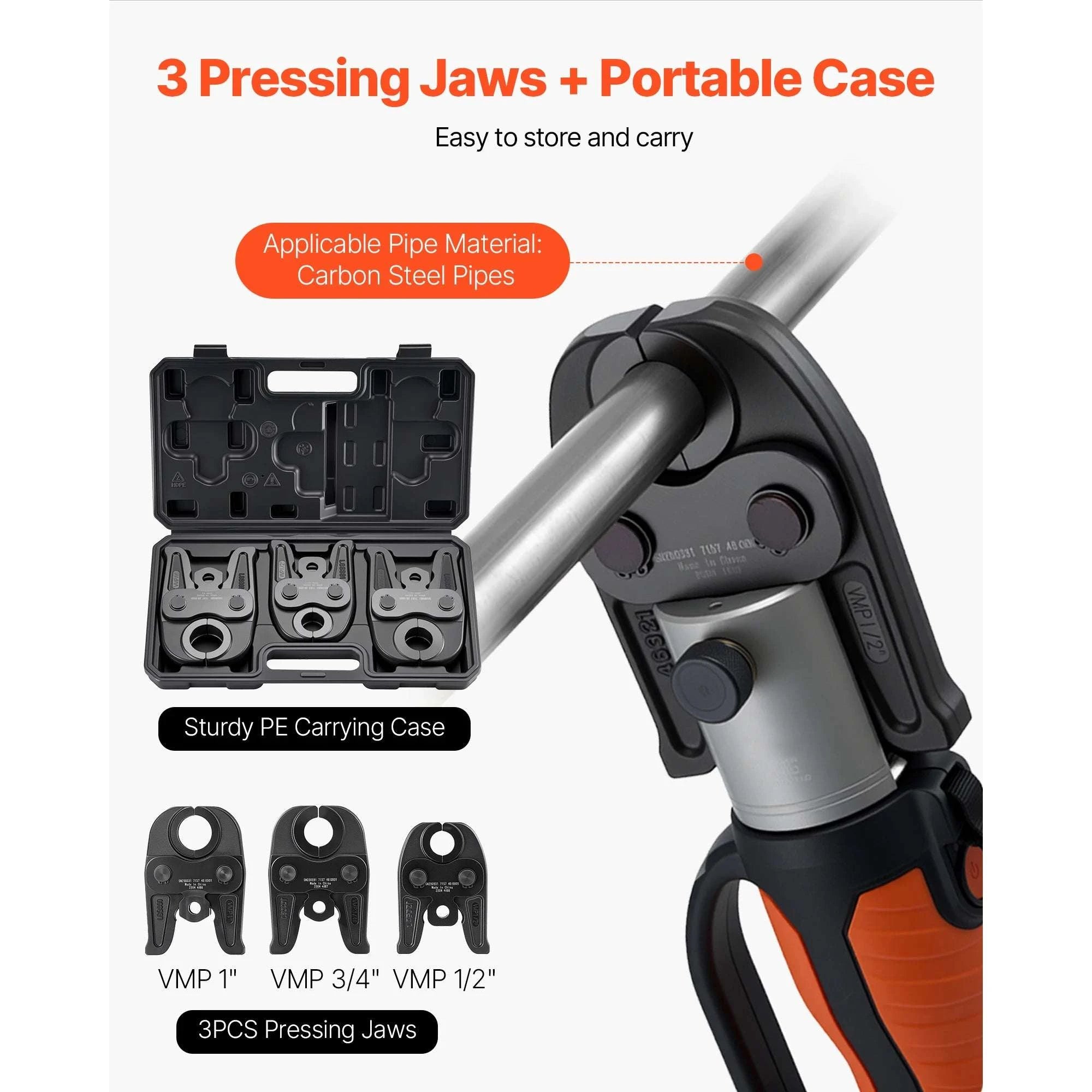 MegaPress Pressing Jaws Set 1/2", 3/4", 1" for Carbon Steel Pipes-3 PCS / United States