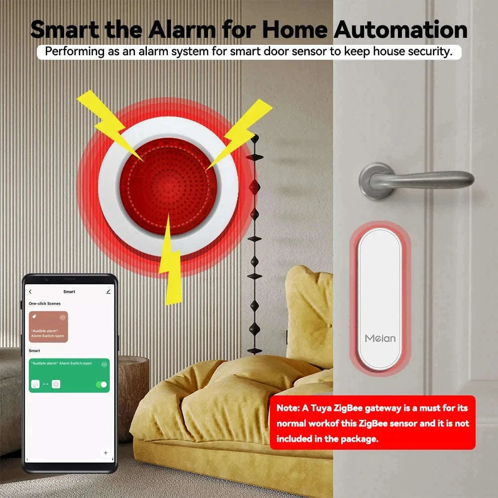 Meian Tuya ZigBee 100dB Wireless Smart Siren Alarm-AU Plug