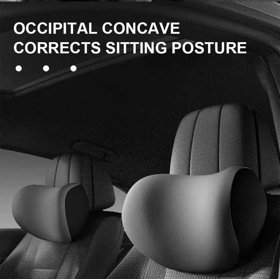 Memory Foam Car Neck and Lumbar Support Cushion-Gray Neck 1pc