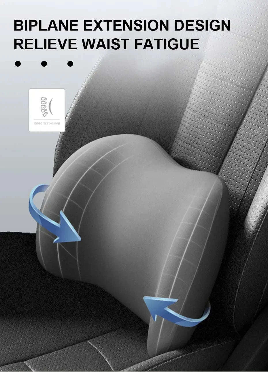 Memory Foam Car Neck and Lumbar Support Cushion-Gray Neck 1pc
