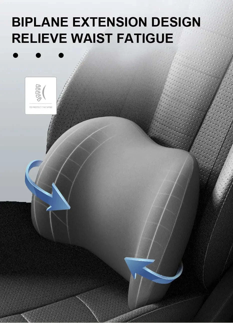 Memory Foam Car Neck and Lumbar Support Cushion-Gray Neck 1pc