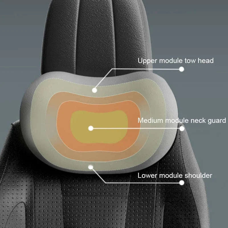 Memory Foam Car Neck and Lumbar Support Cushion-Gray Neck 1pc