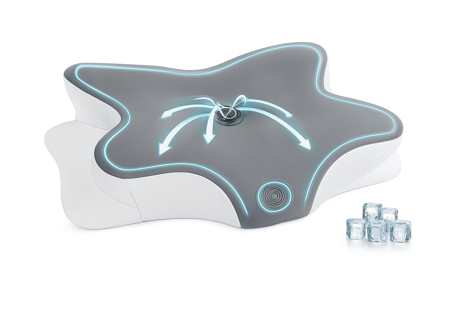 Memory Foam Cervical Neck Pillow with Cooling Breathable Cover-White / france