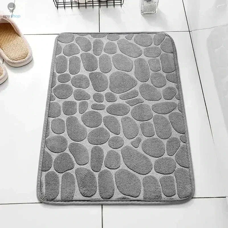 Memory Foam Embossed Velvet Floor Mat for Soft Home Comfort-pink