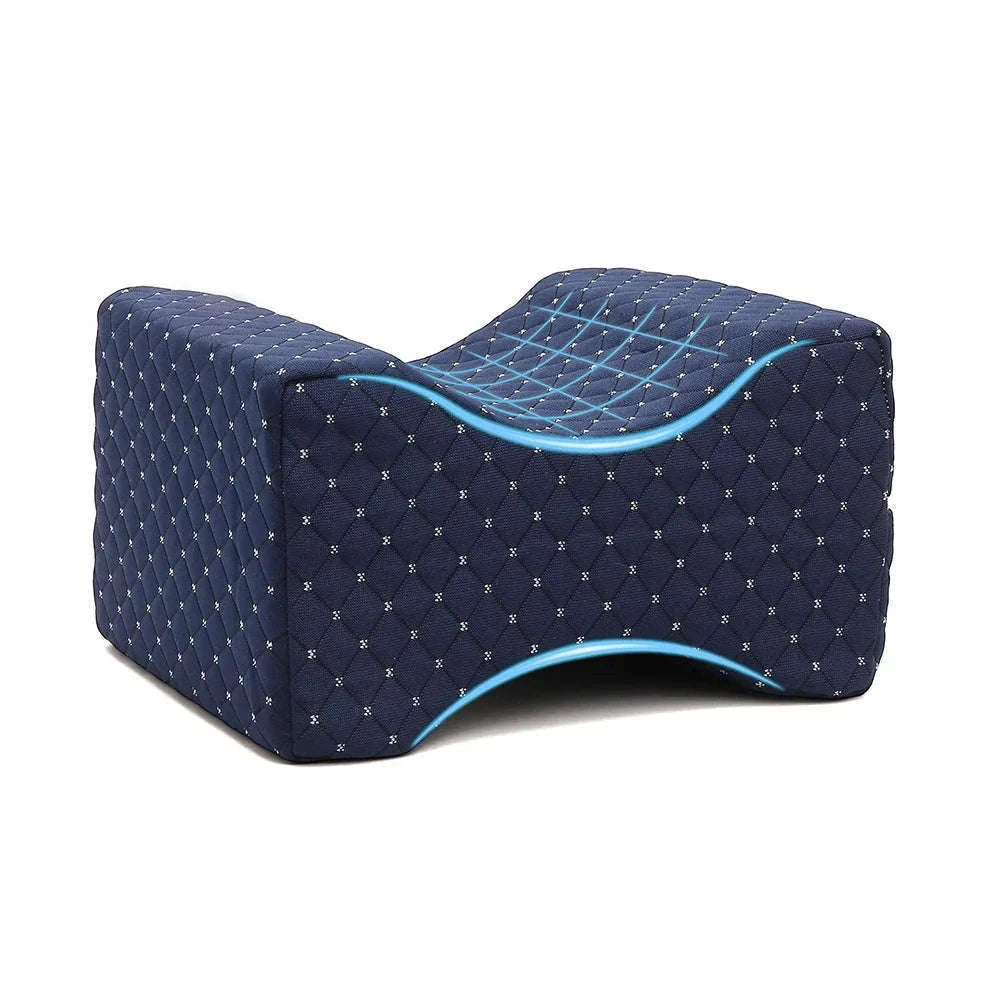 Memory Foam Leg Pillow with Side Sleeping Strap-White