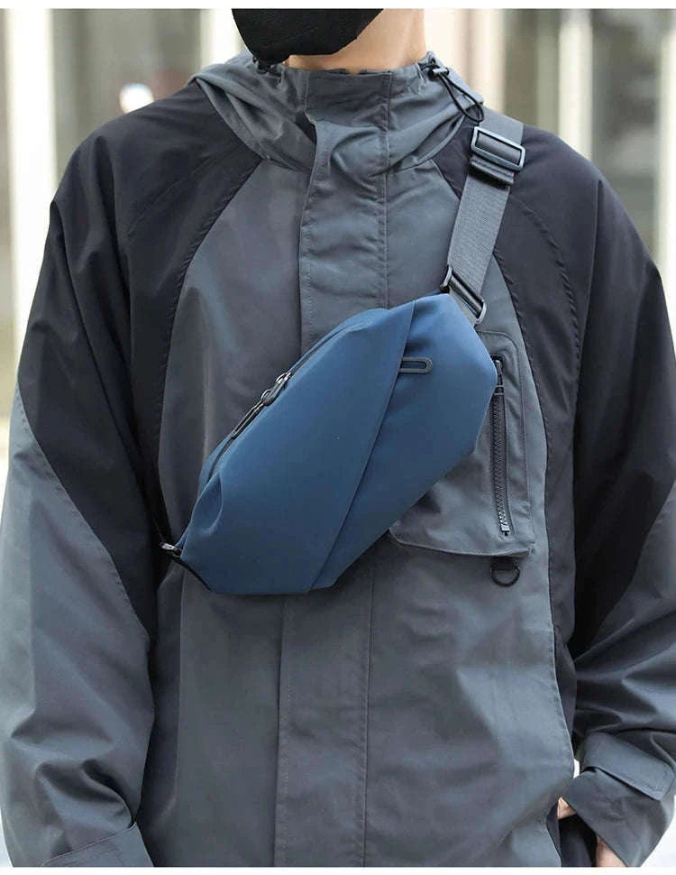 Men Minimalist Outdoor Sports Waist Bag for Hands-Free Carry-Blue