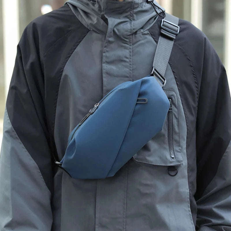 Men Minimalist Outdoor Sports Waist Bag for Hands-Free Carry-Blue