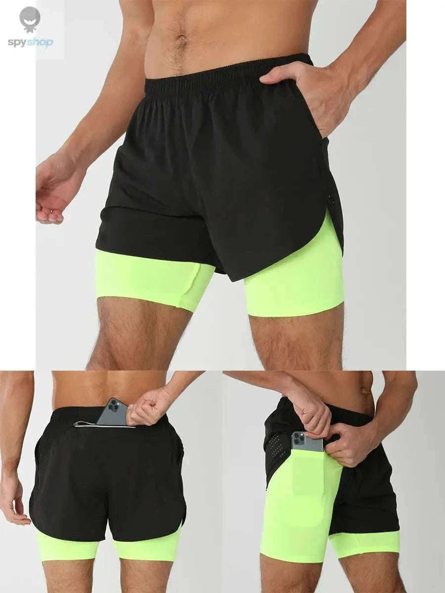Men's 2-in-1 Quick-Dry Running Shorts for Training-navy blue / M(61-70kg)