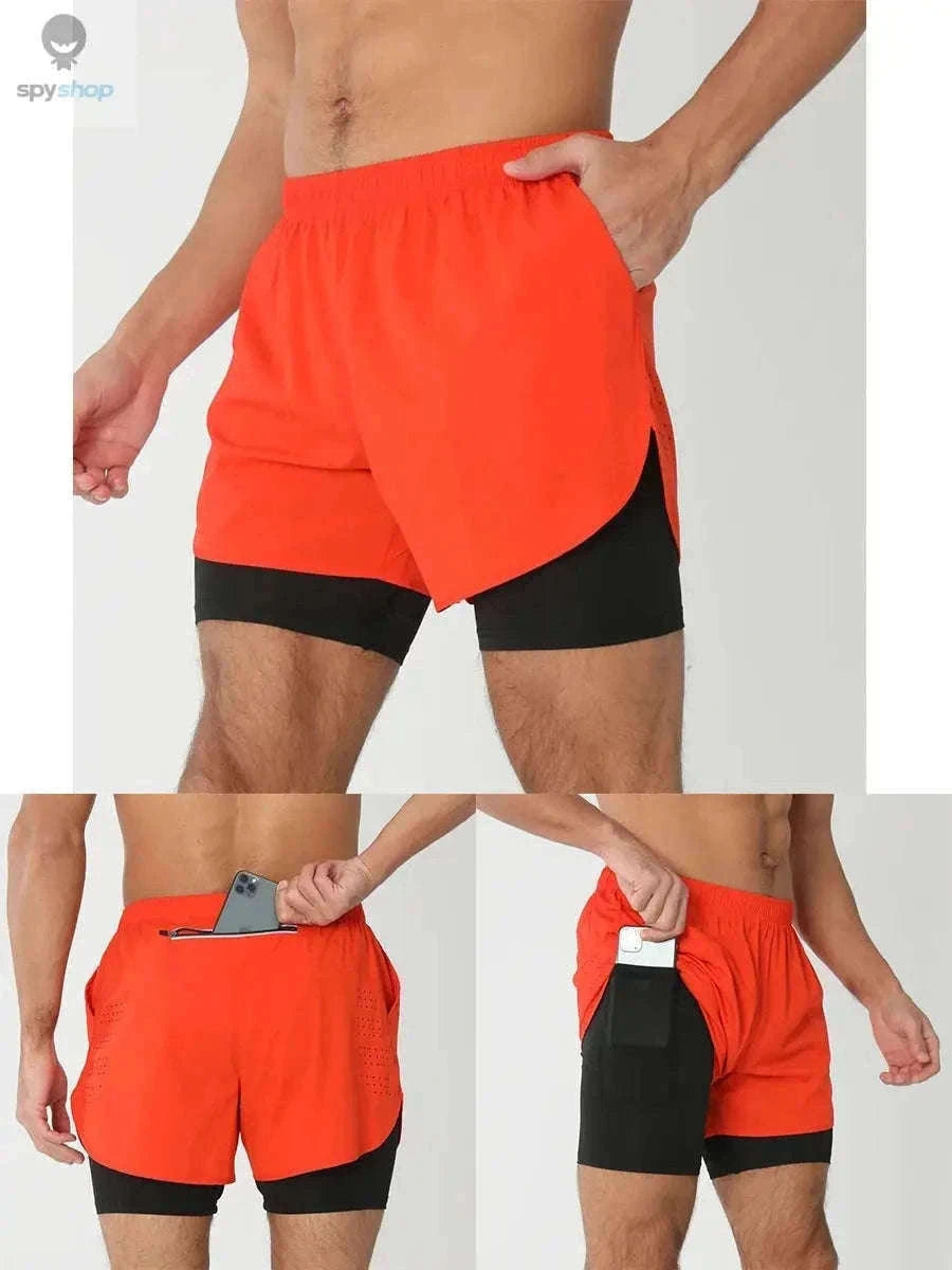 Men's 2-in-1 Quick-Dry Running Shorts for Training-navy blue / M(61-70kg)