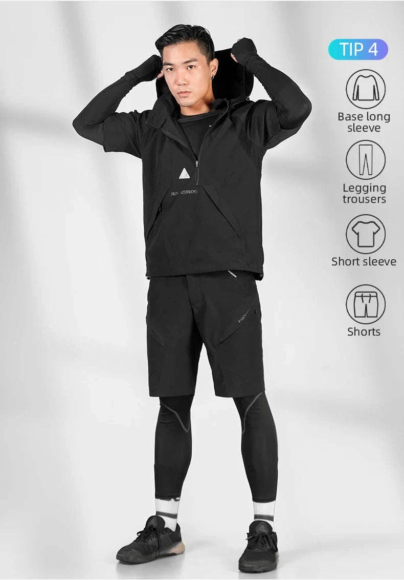 Men’s 5-Piece Cycling Set with Quick-Dry Jersey and Pants-ZH-YPW031 / Asian L(EUR M)