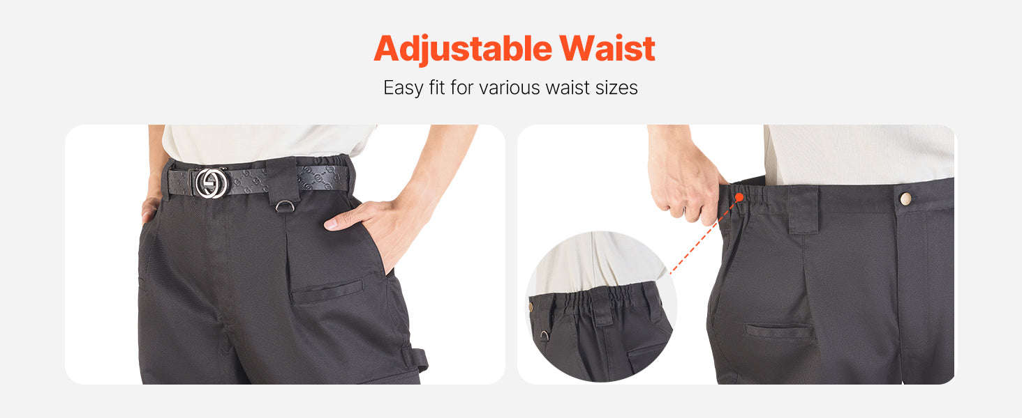 Men's 9 oz Cotton Flame-Resistant Cargo Pants with Elastic Waist-Dark Blue L / United States