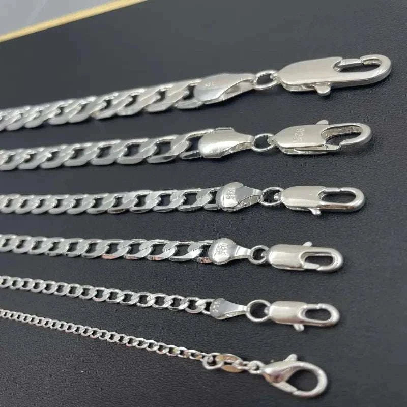 Men’s 925 Sterling Silver Necklace Chain for Men & Women-
