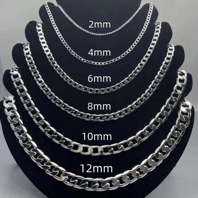 Men’s 925 Sterling Silver Necklace Chain for Men & Women-LN027-2mm / 45cm