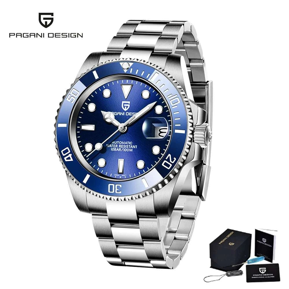 Men’s Automatic Mechanical Watch Stainless Steel 100M Waterproof-Black / MIYOTA 8215 / United States