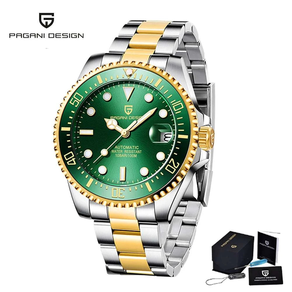 Men’s Automatic Mechanical Watch Stainless Steel 100M Waterproof-Black / MIYOTA 8215 / United States