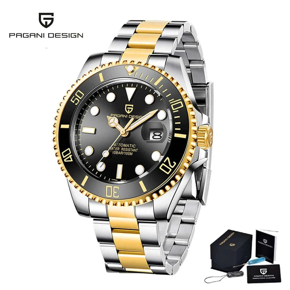 Men’s Automatic Mechanical Watch Stainless Steel 100M Waterproof-Black / MIYOTA 8215 / United States