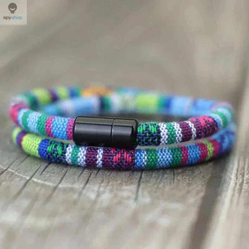 Men’s Bohemia Rope Bracelet – Magnetic Clasp, Outdoor Style, All‑Day Comfort-baby blue / XL 21.5cm 8.5Inch