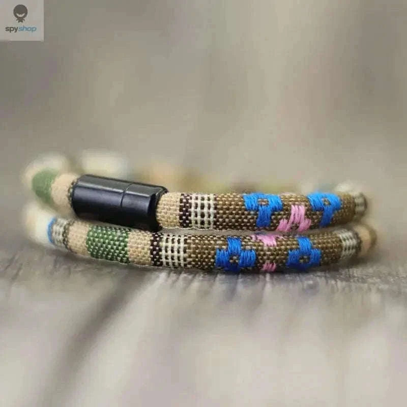 Men’s Bohemia Rope Bracelet with Magnetic Clasp-baby blue / XL 21.5cm 8.5Inch