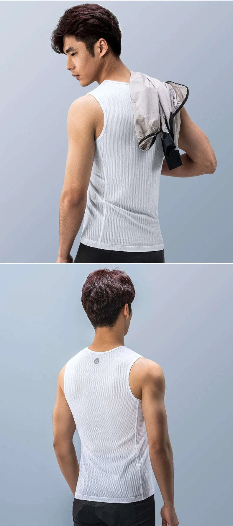 Men’s Breathable Cycling Vest Quick-Dry Mesh Sleeveless Undershirt-M-L