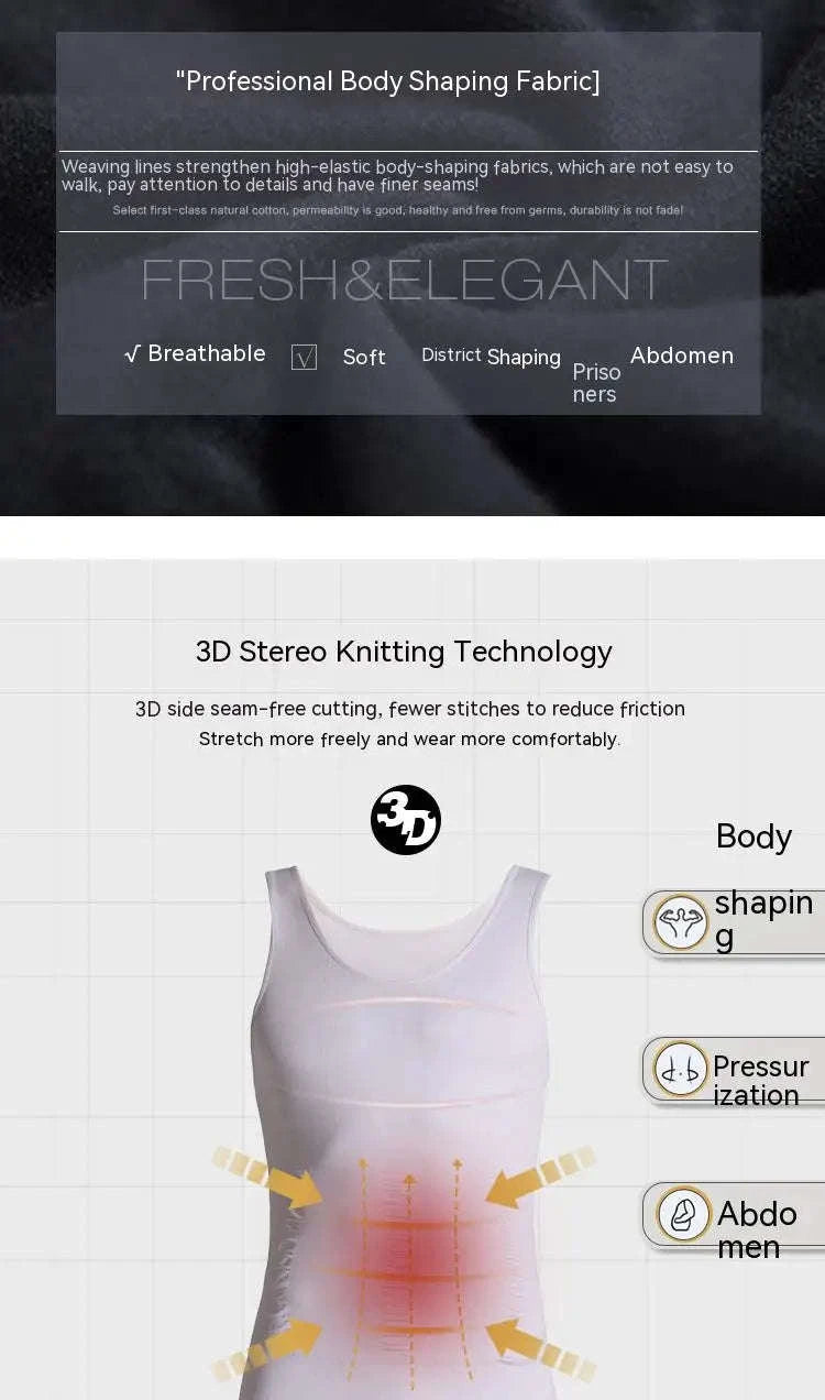Men’s Compression Body Shaper Tank Top-black / M