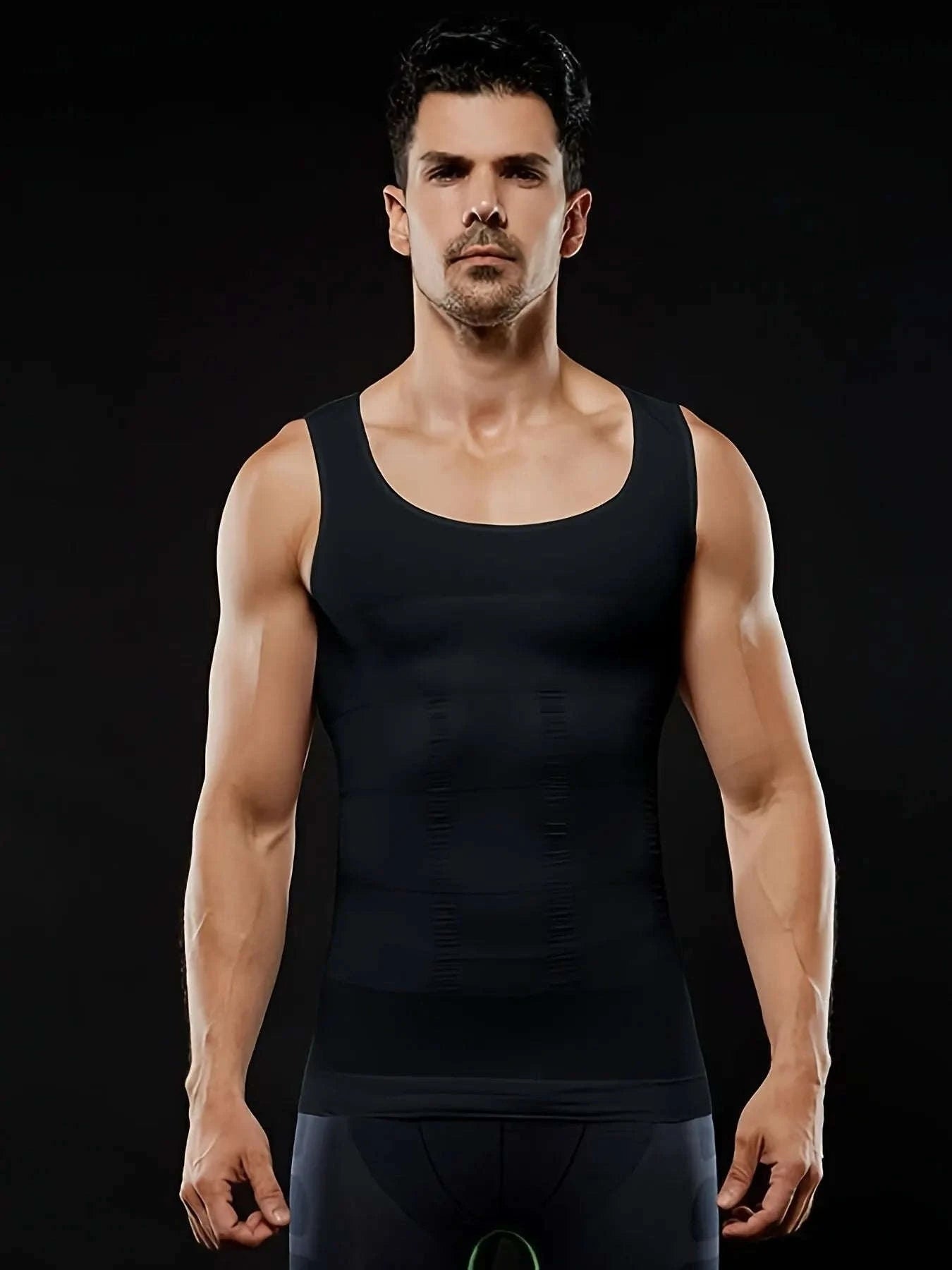 Men’s Compression Body Shaper Tank Top-black / M