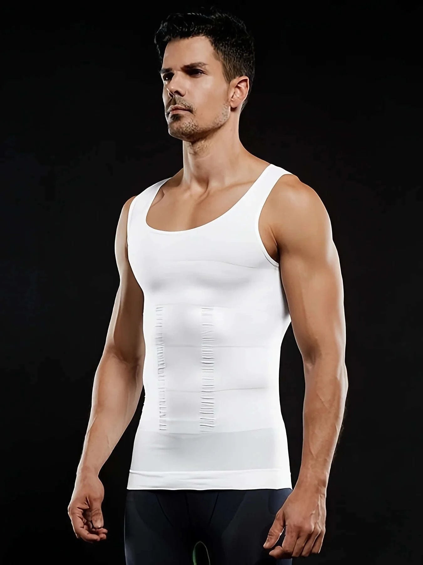 Men’s Compression Body Shaper Tank Top-black / M