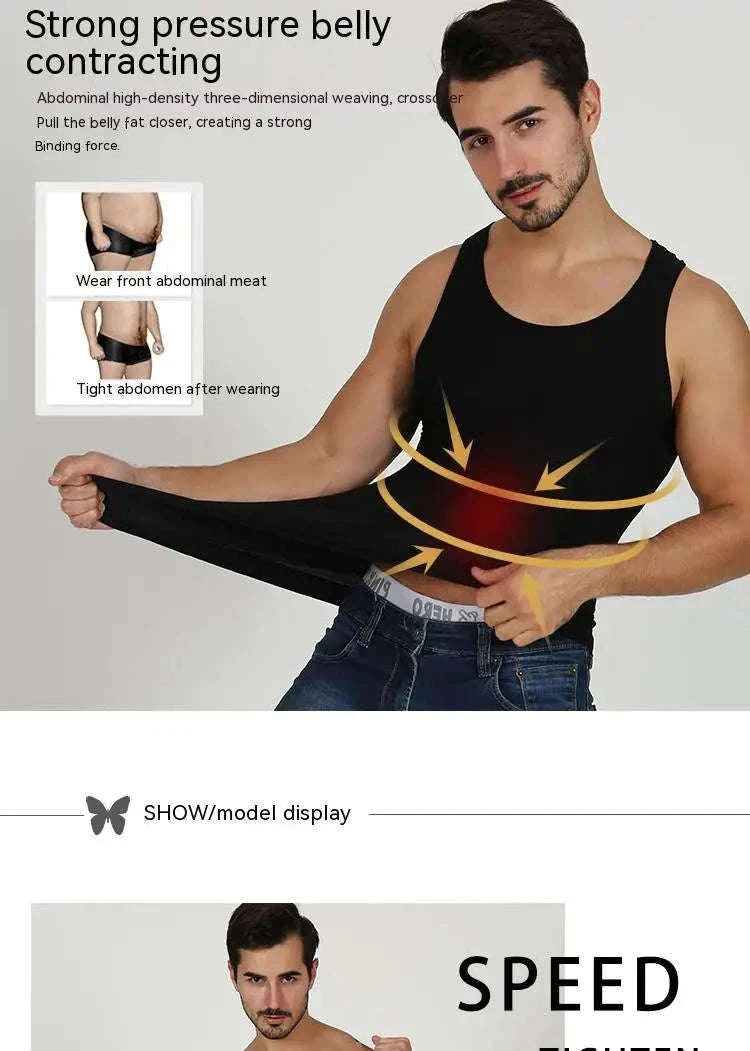 Men’s Compression Body Shaper Tank Top for a Smoother Look-black / M