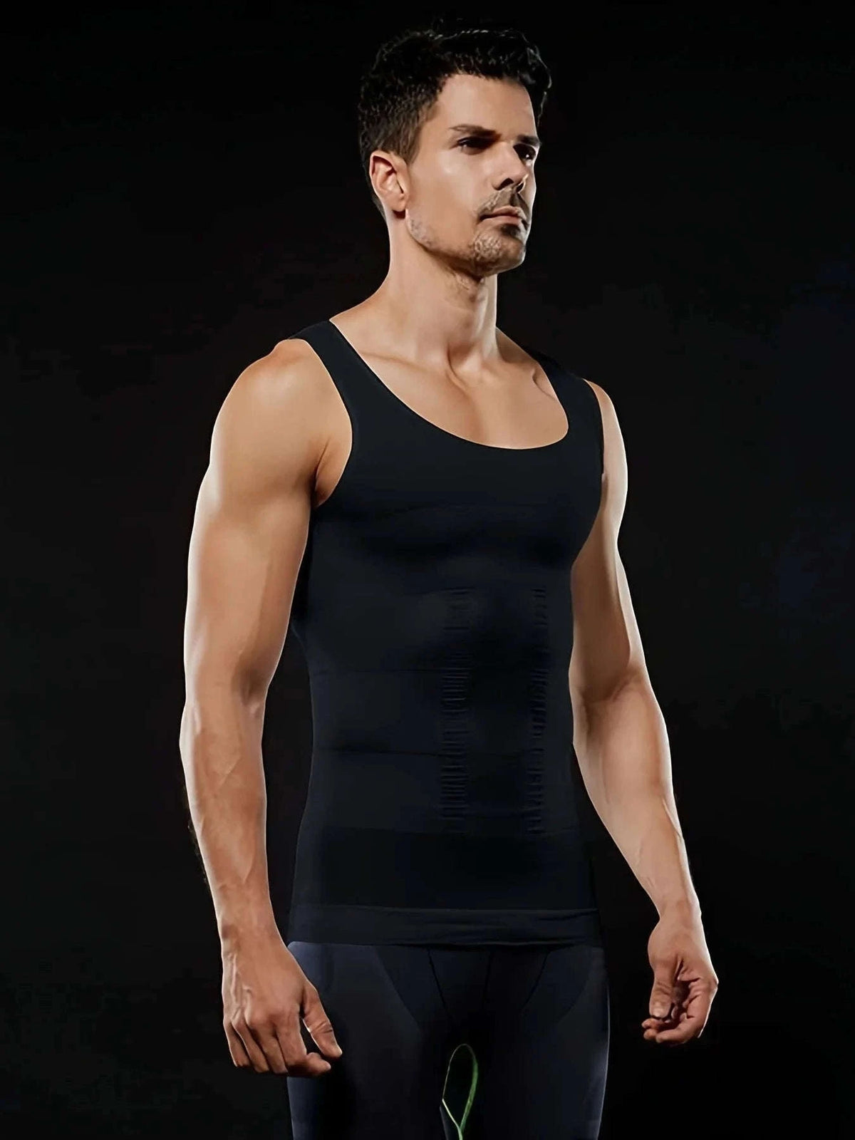 Men’s Compression Body Shaper Tank Top for a Smoother Look-black / M