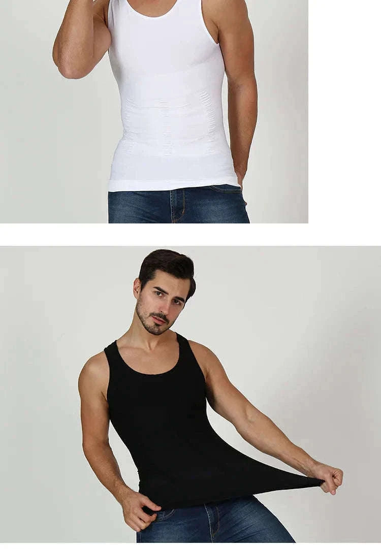 Men’s Compression Body Shaper Tank Top for a Smoother Look-black / M