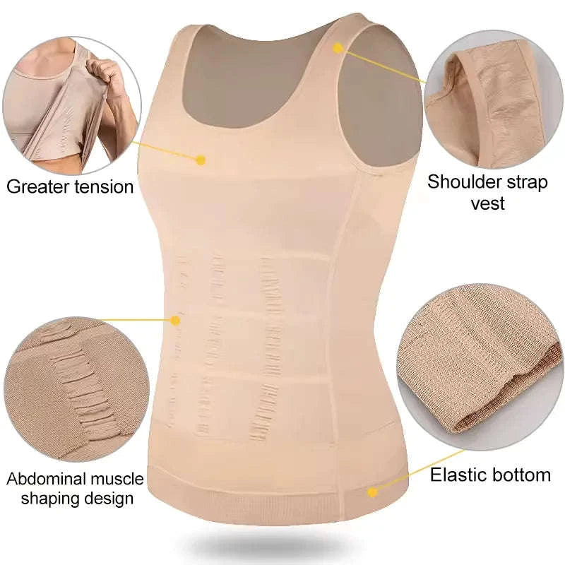 Men’s Compression Shapewear Vest for Tummy Control-Gray 2PCS / XXXL / United States